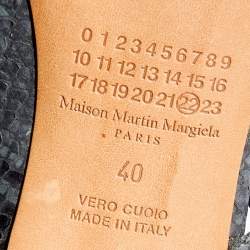 Maison Martin Margiela Grey/Black Python Embossed Leather Strappy Open Toe Booties Size 40
