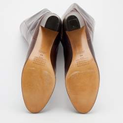 Pre Owned Maison Martin Margiela Brown Leather Knee Length Boots Size 40