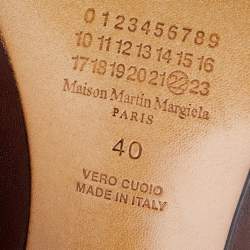 Pre Owned Maison Martin Margiela Brown Leather Knee Length Boots Size 40