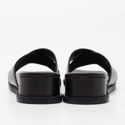 Pre Owned Maison Martin Margiela Black Leather Slide Sandals Size 39
