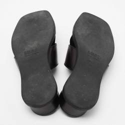 Pre Owned Maison Martin Margiela Black Leather Slide Sandals Size 39
