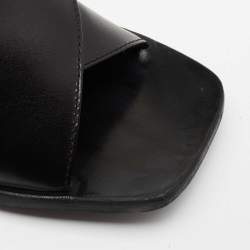 Pre Owned Maison Martin Margiela Black Leather Slide Sandals Size 39