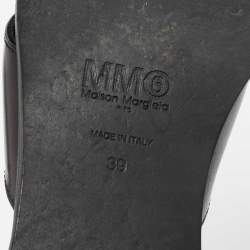 Pre Owned Maison Martin Margiela Black Leather Slide Sandals Size 39