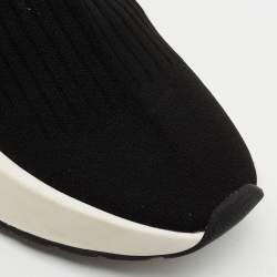 Pre Owned Maison Martin Margiela Black Knit Fabric Sock High Top Sneakers Size 39
