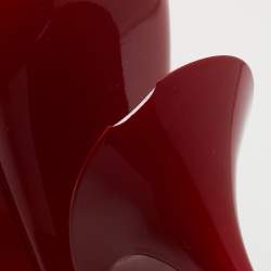 Pre Owned Maison Martin Margiela Red Patent Leather Pointed Toe Cut Out Heel Pumps Size 36