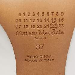 Pre Owned Maison Martin Margiela White Leather Block Heel Mules Size 37