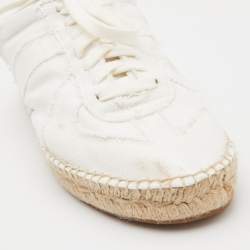 Pre Owned Maison Martin Margiela White Canvas Backless Espadrille Sneakers Size 39