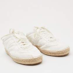 Pre Owned Maison Martin Margiela White Canvas Backless Espadrille Sneakers Size 39
