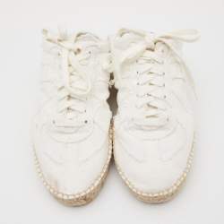 Pre Owned Maison Martin Margiela White Canvas Backless Espadrille Sneakers Size 39