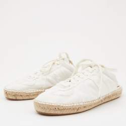 Pre Owned Maison Martin Margiela White Canvas Backless Espadrille Sneakers Size 39