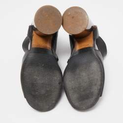 Pre Owned Maison Martin Margiela Black Leather Open Toe Sandals Size 37