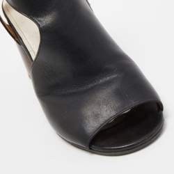 Pre Owned Maison Martin Margiela Black Leather Open Toe Sandals Size 37