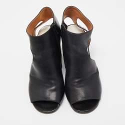 Pre Owned Maison Martin Margiela Black Leather Open Toe Sandals Size 37