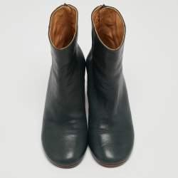 Pre Owned Maison Martin Margiela Green Leather Ankle Boots Size 40