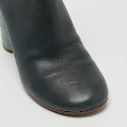 Pre Owned Maison Martin Margiela Green Leather Ankle Boots Size 40