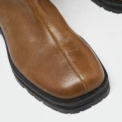 Pre Owned Maison Martin Margiela Brown Leather Midcalf Boots Size 39