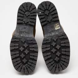 Pre Owned Maison Martin Margiela Brown Leather Midcalf Boots Size 39