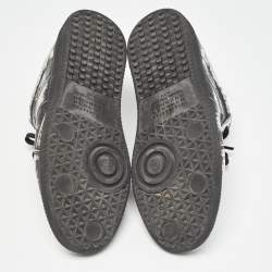 Pre Owned Maison Martin Margiela Silver/Black Leather Replica Sneakers Size 39