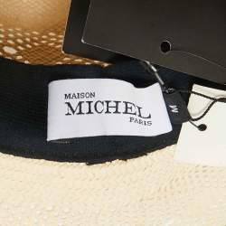Maison Michel Paris Off White See Through Straw New Alice Hat M