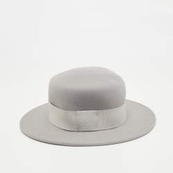 Maison Michel Paris Pearl Grey Felt Kiki Hat M
