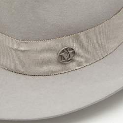 Pre Owned Maison Michel Paris Grey Felt Henrietta Fedora Hat M