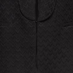 Maje Black Flocked Tonal Cotton Blend Blazer M