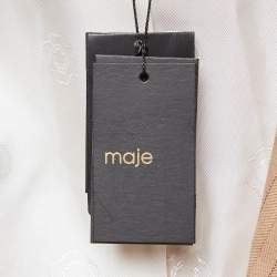 Maje Beige Pinstripe Wool Blend Double Breasted Blazer S