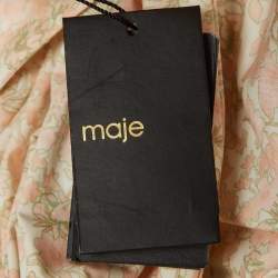 Maje Pink Floral Print Cotton Cut-Out Embroidered Short Dress M