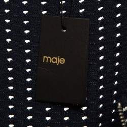 Pre Owned Maje Navy Blue Stripe Stretch Knit Moulante Nuit Dress S