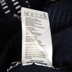 Pre Owned Maje Navy Blue Stripe Stretch Knit Moulante Nuit Dress S