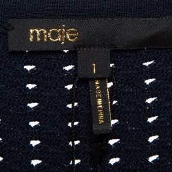 Pre Owned Maje Navy Blue Stripe Stretch Knit Moulante Nuit Dress S