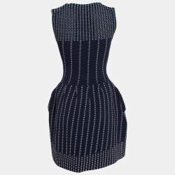Pre Owned Maje Navy Blue Stripe Stretch Knit Moulante Nuit Dress S