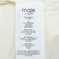 Pre Owned Maje Cream Crochet Guipure Lace-Up Back Midi Dress M