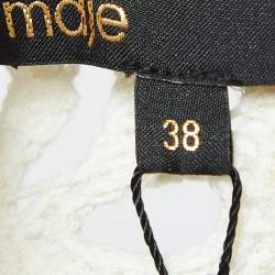 Pre Owned Maje Cream Crochet Guipure Lace-Up Back Midi Dress M