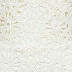 Pre Owned Maje Cream Crochet Guipure Lace-Up Back Midi Dress M