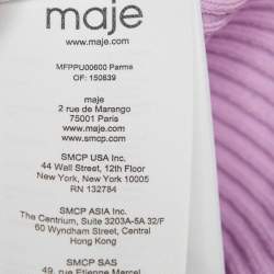 Maje Purple Rib Knit Buttoned Mimosalia Top M