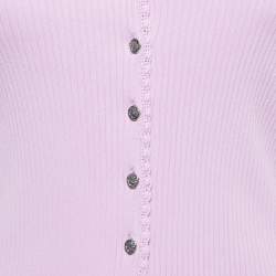 Maje Purple Rib Knit Buttoned Mimosalia Top M