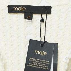 Pre Owned Maje Cream Crochet Knit Sleeveless Rebelle Mini Dress M