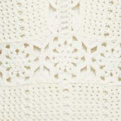 Pre Owned Maje Cream Crochet Knit Sleeveless Rebelle Mini Dress M