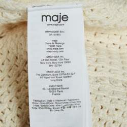 Pre Owned Maje Cream Crochet Knit Sleeveless Rebelle Mini Dress M