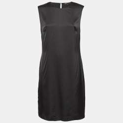 Pre Owned Maje Black Rhinestone Embellished Mesh Mini Dress XL