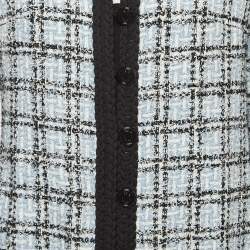 Pre Owned Maje Blue Tweed Button Front Rizuli Mini Dress M