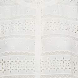 Maje White Broderie Anglaise Cotton Shirt L