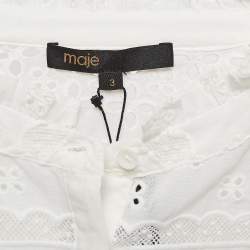 Maje White Broderie Anglaise Cotton Shirt L