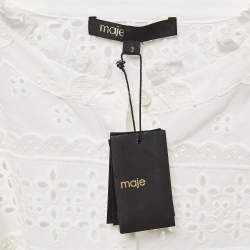 Maje White Broderie Anglaise Cotton Shirt L