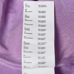 Pre Owned Maje Purple Rhinestone Embellished Stretch Satin Asymmetric Mini Dress XL