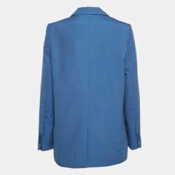 Maje Blue Crepe Straight Tailored Blazer M