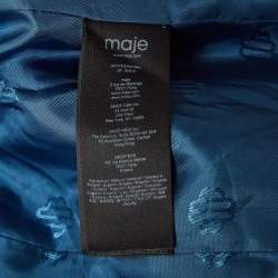 Maje Blue Crepe Straight Tailored Blazer M