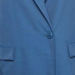 Maje Blue Crepe Straight Tailored Blazer M