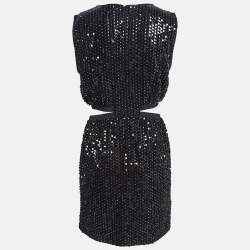 Pre Owned Maje Black Sequin Embellished Stretch Velvet Rassul Mini Dress M